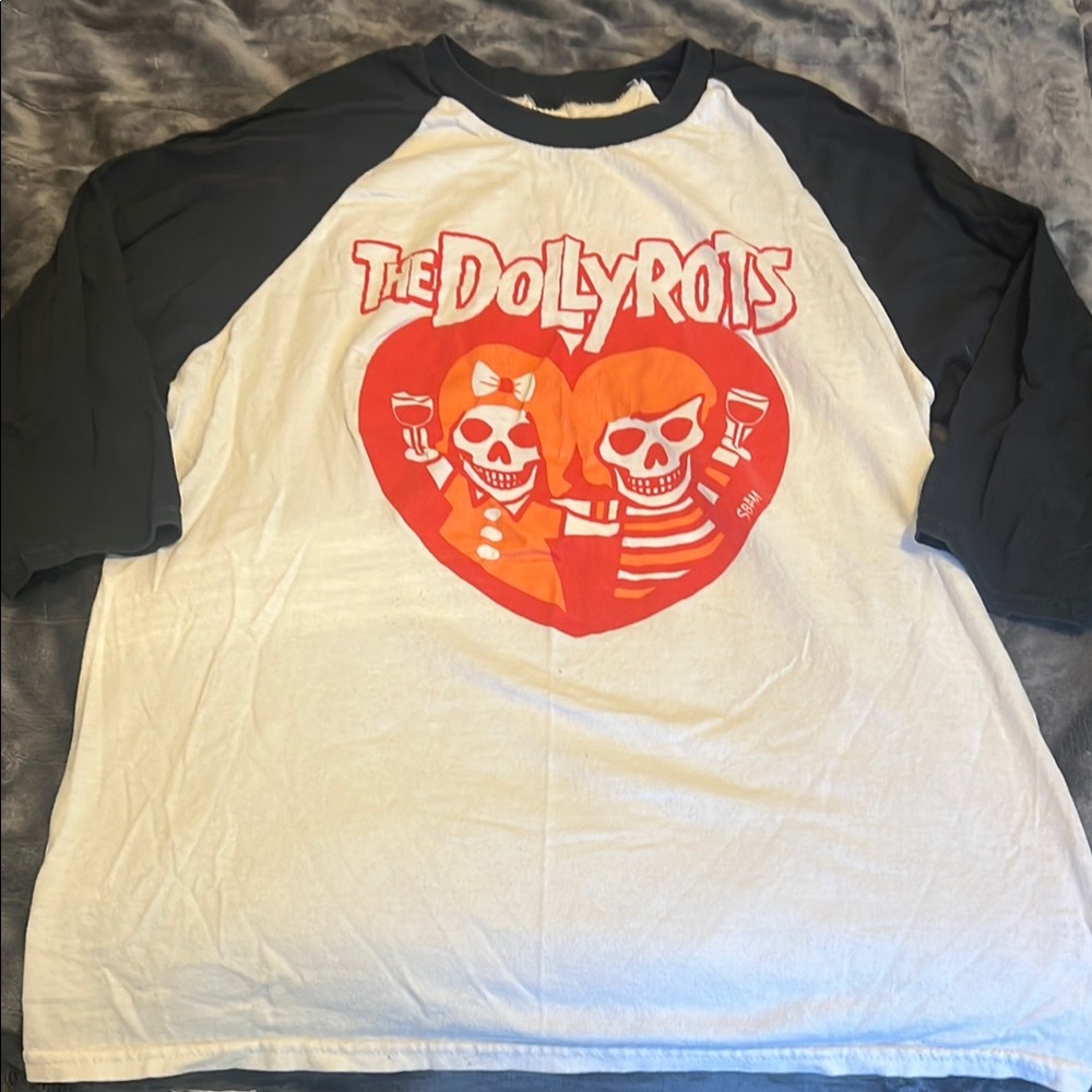Dollyrots Raglan Shirt - Black and White